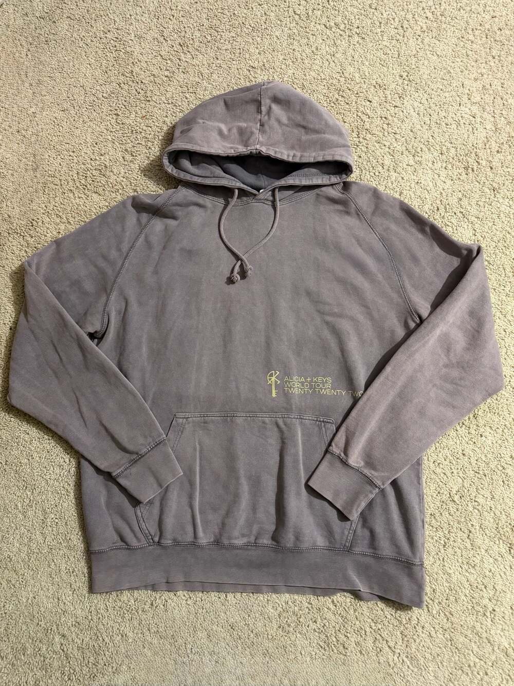 Alicia Keys 2022 The World Tour Official Merchandise Acid Wash Hoodie XL